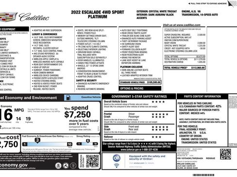 Used 2022 Cadillac Escalade Sport Platinum AWD/4WD image 3