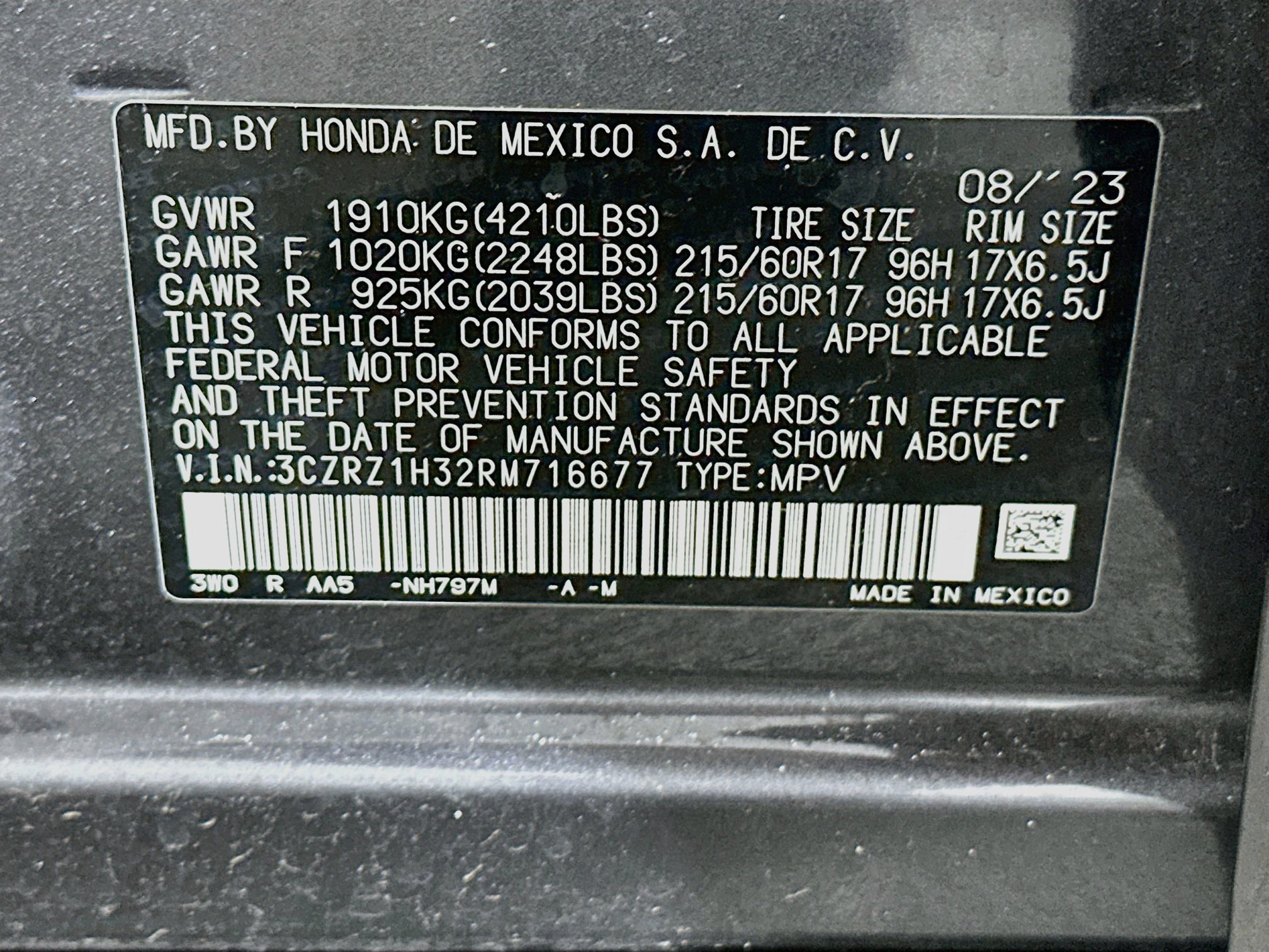 Used 2024 Honda HR-V LX image 12