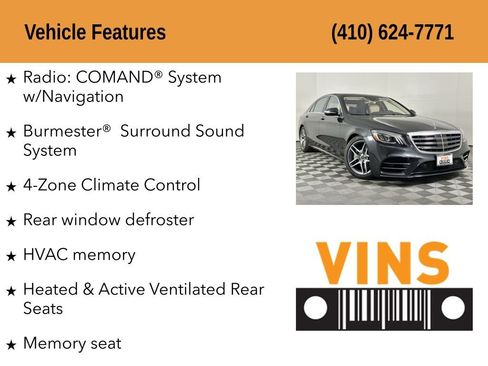 Used 2019 Mercedes-Benz S 560 4MATIC Sedan image 5