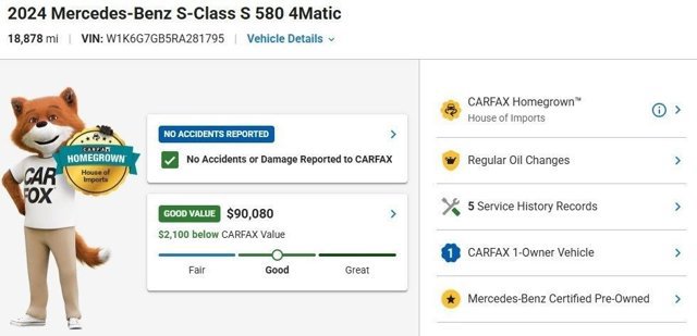 Certified 2024 Mercedes-Benz S 580 4MATIC Sedan image 3