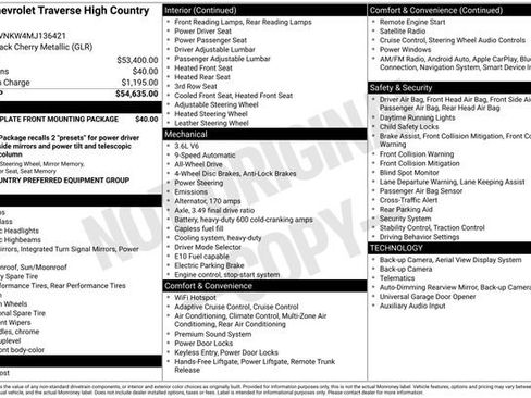 Used 2021 Chevrolet Traverse High Country image 23