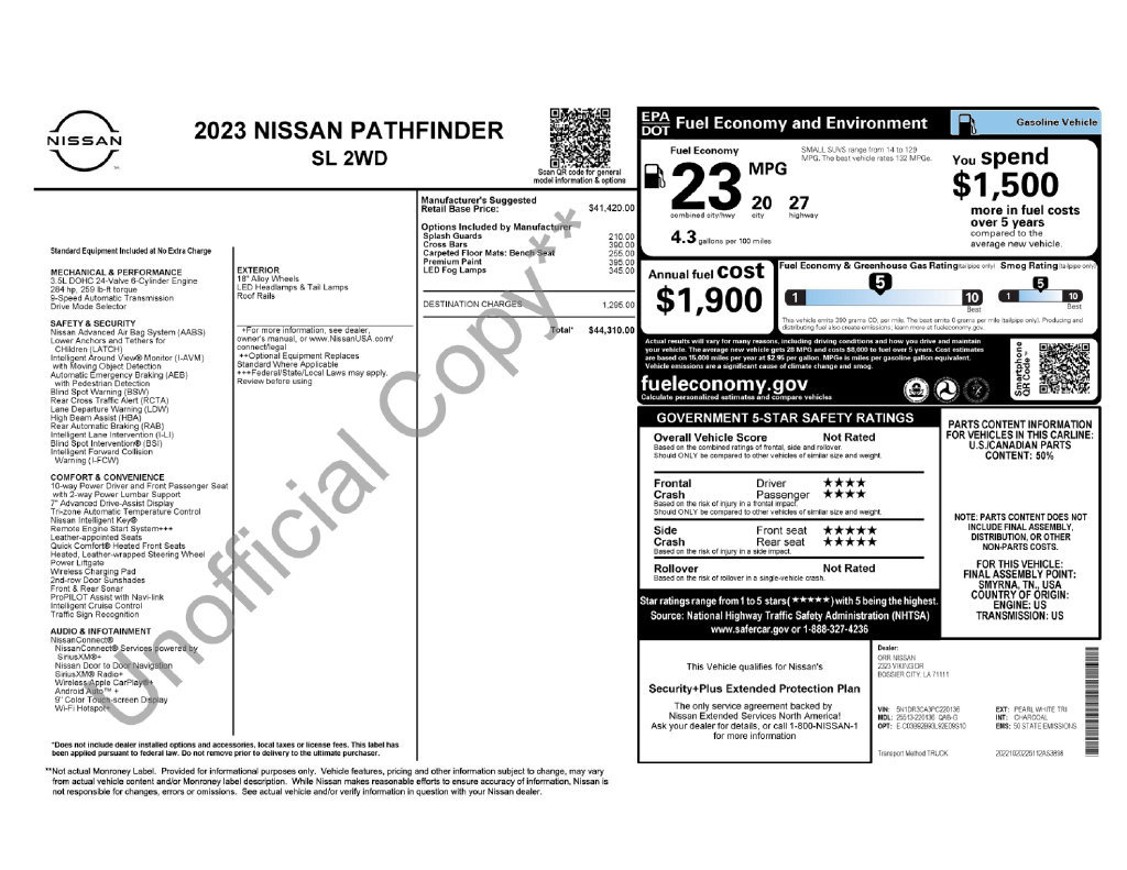 Certified 2023 Nissan Pathfinder SL FWD image 2