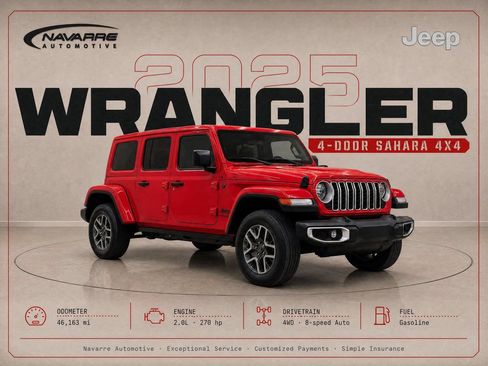 Used 2025 Jeep Wrangler Unlimited Sahara AWD/4WD image 1