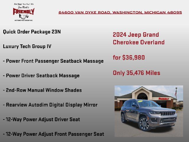 Certified 2024 Jeep Grand Cherokee Overland w/ Luxury Tech Group IV AWD/4WD image 5