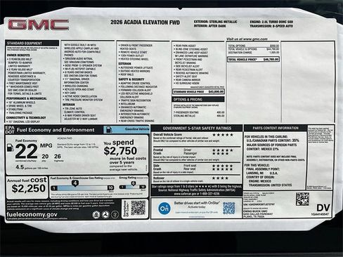 New 2026 GMC Acadia Elevation image 21