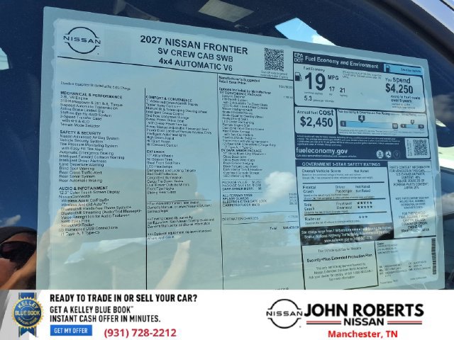 New 2027 Nissan Frontier SV w/ SV Convenience Package AWD/4WD image 19