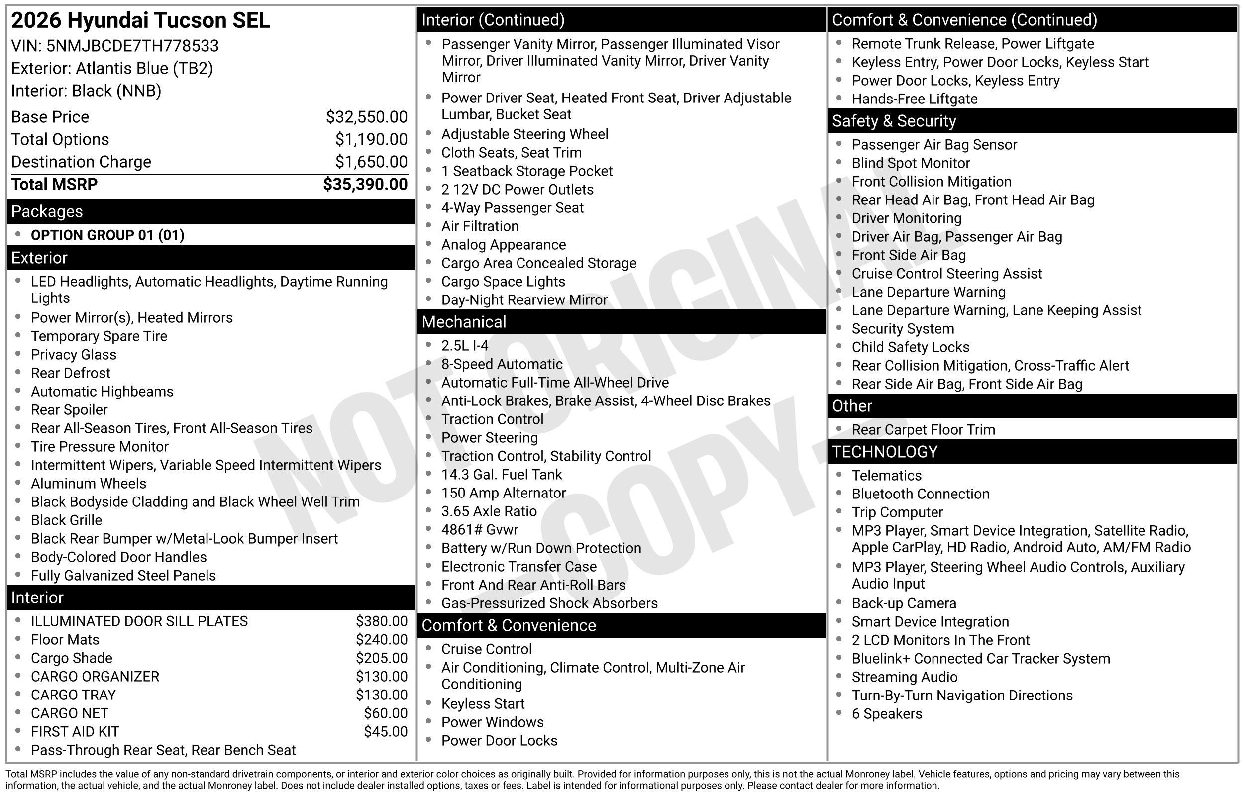 New 2026 Hyundai Tucson SEL AWD/4WD image 3