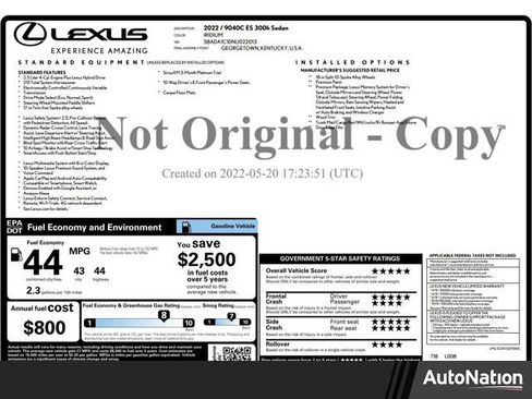Used 2022 Lexus ES 300h w/ Premium Package FWD image 1