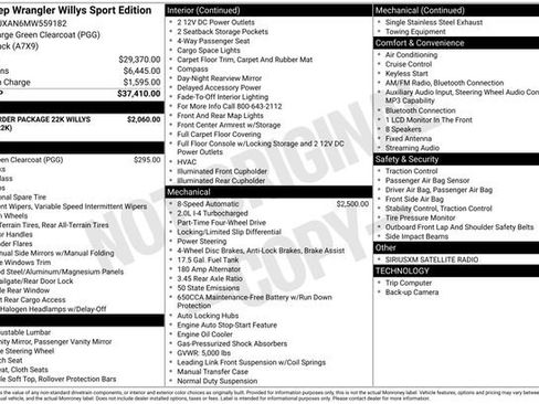 Used 2021 Jeep Wrangler Sport image 7