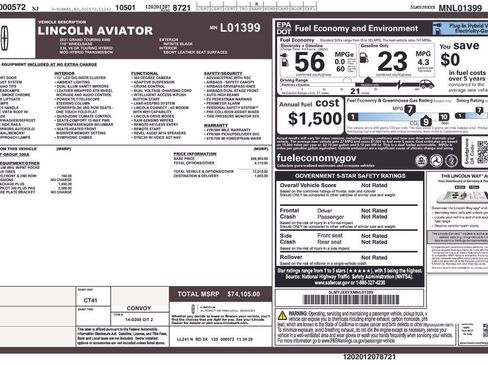 Used 2021 Lincoln Aviator Grand Touring w/ Elements Package Plus image 37