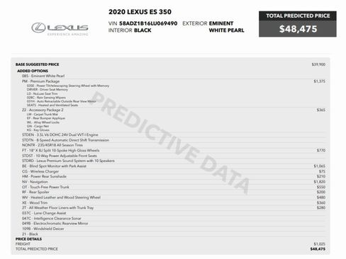 Used 2020 Lexus ES 350 w/ Premium Package image 2