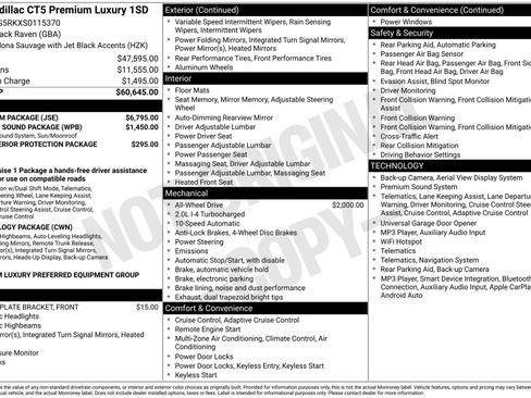 Certified 2025 Cadillac CT5 Premium Luxury w/ Platinum Package AWD/4WD image 43