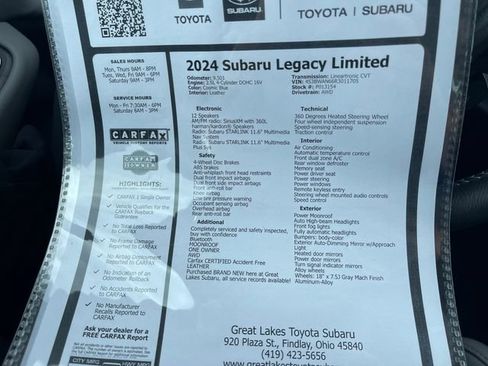 Used 2024 Subaru Legacy Limited AWD/4WD image 27