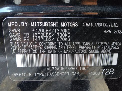 Used 2024 Mitsubishi Mirage ES FWD image 33
