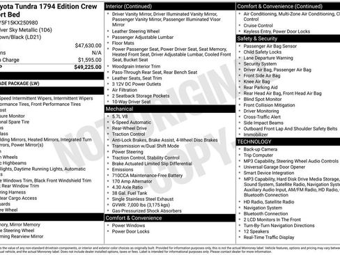 Used 2019 Toyota Tundra 1794 Edition RWD image 32