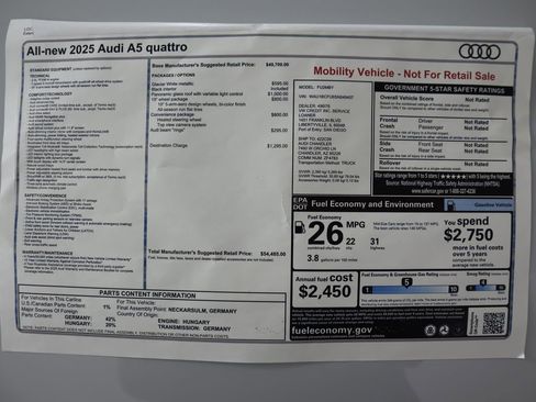 Used 2025 Audi A5 2.0T Premium w/ Convenience Package AWD/4WD image 10