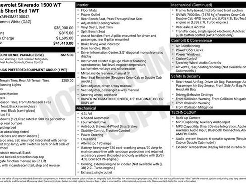 Used 2021 Chevrolet Silverado 1500 W/T w/ Safety Confidence Package AWD/4WD image 4