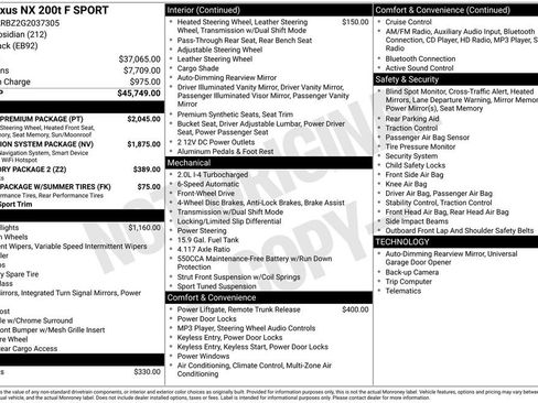Used 2016 Lexus NX 200t F Sport w/ F Sport Premium Package image 30