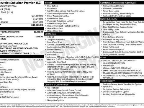 New 2026 Chevrolet Suburban Premier w/ Sun And Tow Package AWD/4WD image 16