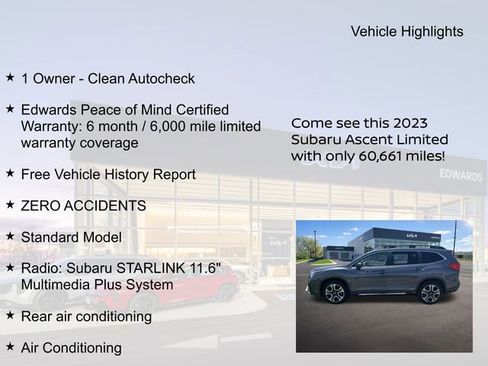 Used 2023 Subaru Ascent Limited AWD/4WD image 11