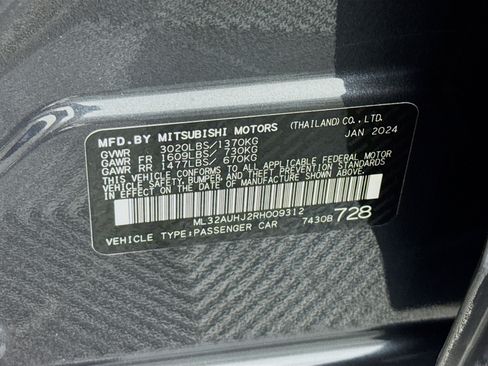 Used 2024 Mitsubishi Mirage ES FWD image 38