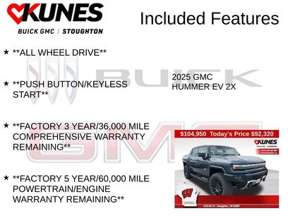 New 2025 GMC Hummer EV 2X w/ LPO, Dark Essentials Package