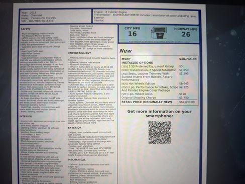 Used 2018 Chevrolet Camaro SS w/ Hot Wheels Edition image 31