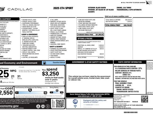 Used 2025 Cadillac CT4 Sport w/ Cold Weather Package AWD/4WD image 11