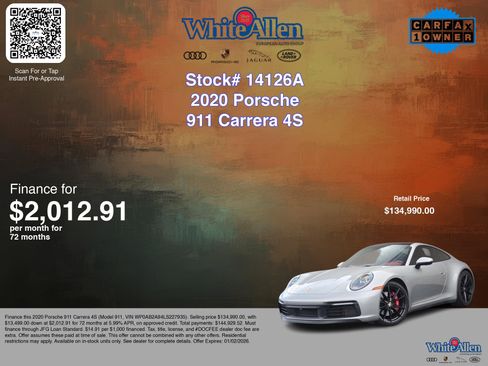 Certified 2020 Porsche 911 Carrera 4S image 3