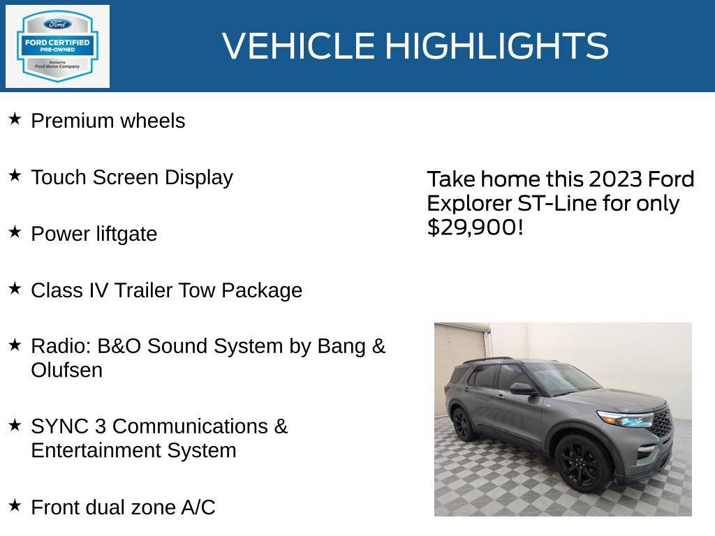 Used 2023 Ford Explorer ST-Line w/ Class IV Trailer Tow Package RWD image 22