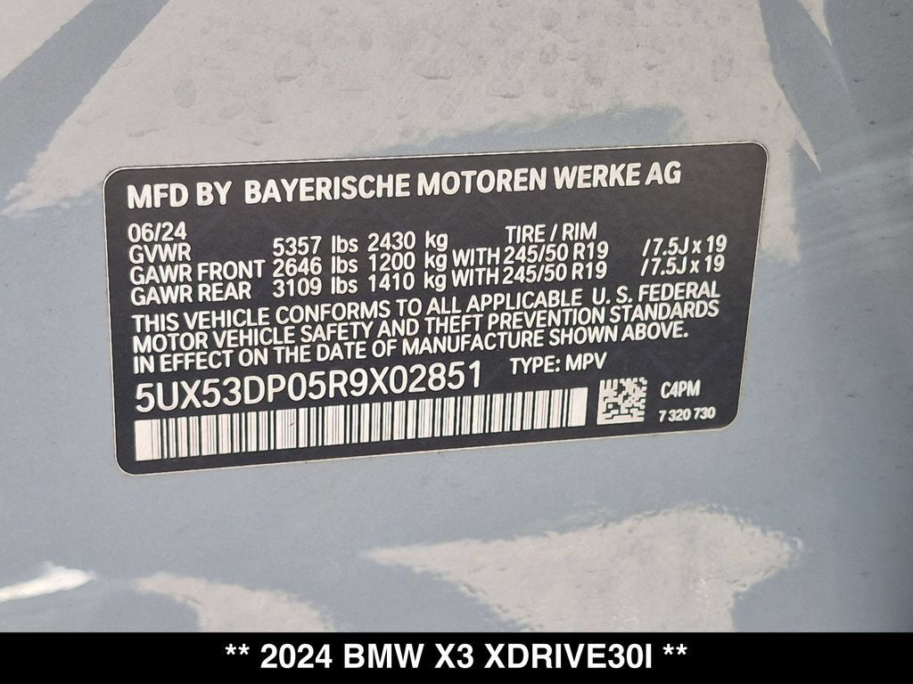 Used 2024 BMW X3 xDrive30i w/ Premium Package AWD/4WD image 29