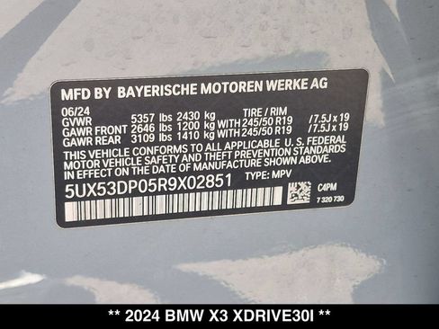 Used 2024 BMW X3 xDrive30i w/ Premium Package AWD/4WD image 29