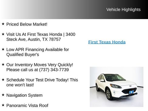 Used 2020 Ford Escape Titanium w/ Titanium Premium Package 2.0 FWD image 9