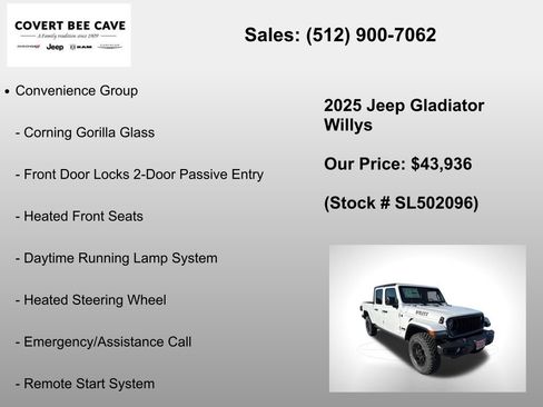 New 2025 Jeep Gladiator Willys image 36