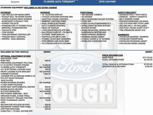 New 2026 Ford F250 King Ranch w/ Chrome Package image 2