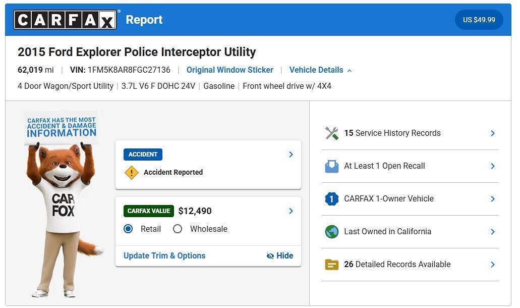 Used 2015 Ford Explorer 4WD Police Interceptor image 3
