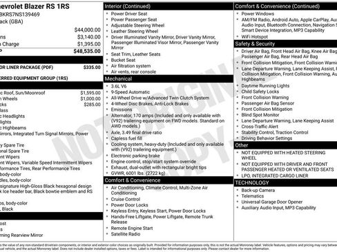 Used 2022 Chevrolet Blazer RS w/ LPO, Floor Liner Package image 13