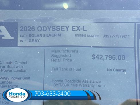 New 2026 Honda Odyssey EX-L image 39