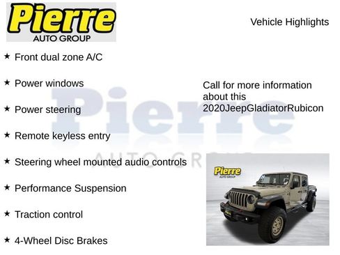 Used 2020 Jeep Gladiator Rubicon w/ Advanced Safety Group AWD/4WD image 14