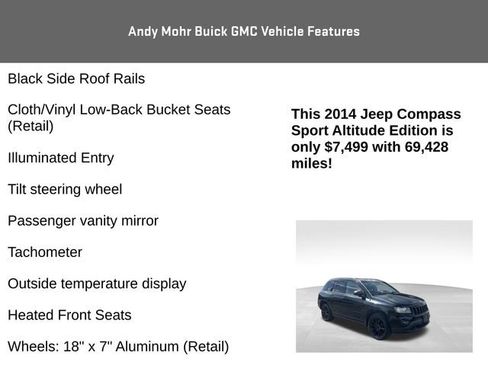 Used 2014 Jeep Compass Sport w/ Power Value Group FWD image 16