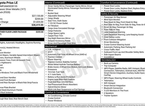 Certified 2021 Toyota Prius LE AWD/4WD image 27