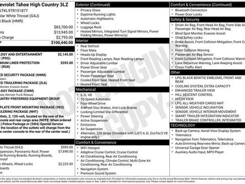 New 2026 Chevrolet Tahoe High Country AWD/4WD image 18