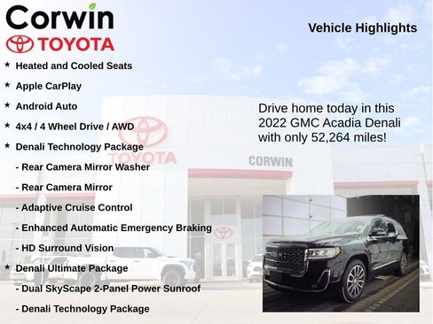 Used 2022 GMC Acadia Denali w/ GMC Pro Grade Package image 6