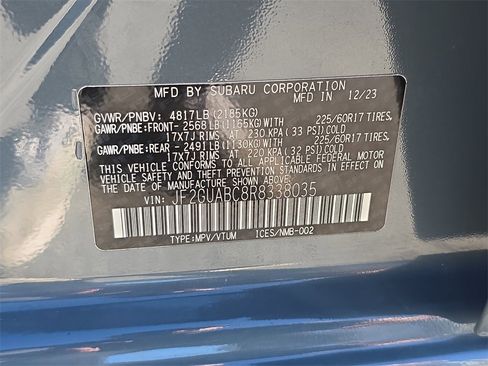 Used 2024 Subaru Crosstrek 2.0i w/ Crosstrek Mirror Package image 31