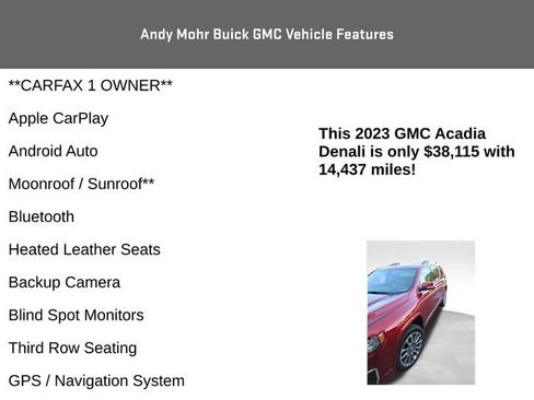 Used 2023 GMC Acadia Denali w/ Denali Ultimate Package AWD/4WD image 4