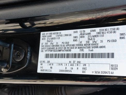 Used 2021 Ford F150 Platinum w/ Equipment Group 701A High image 42