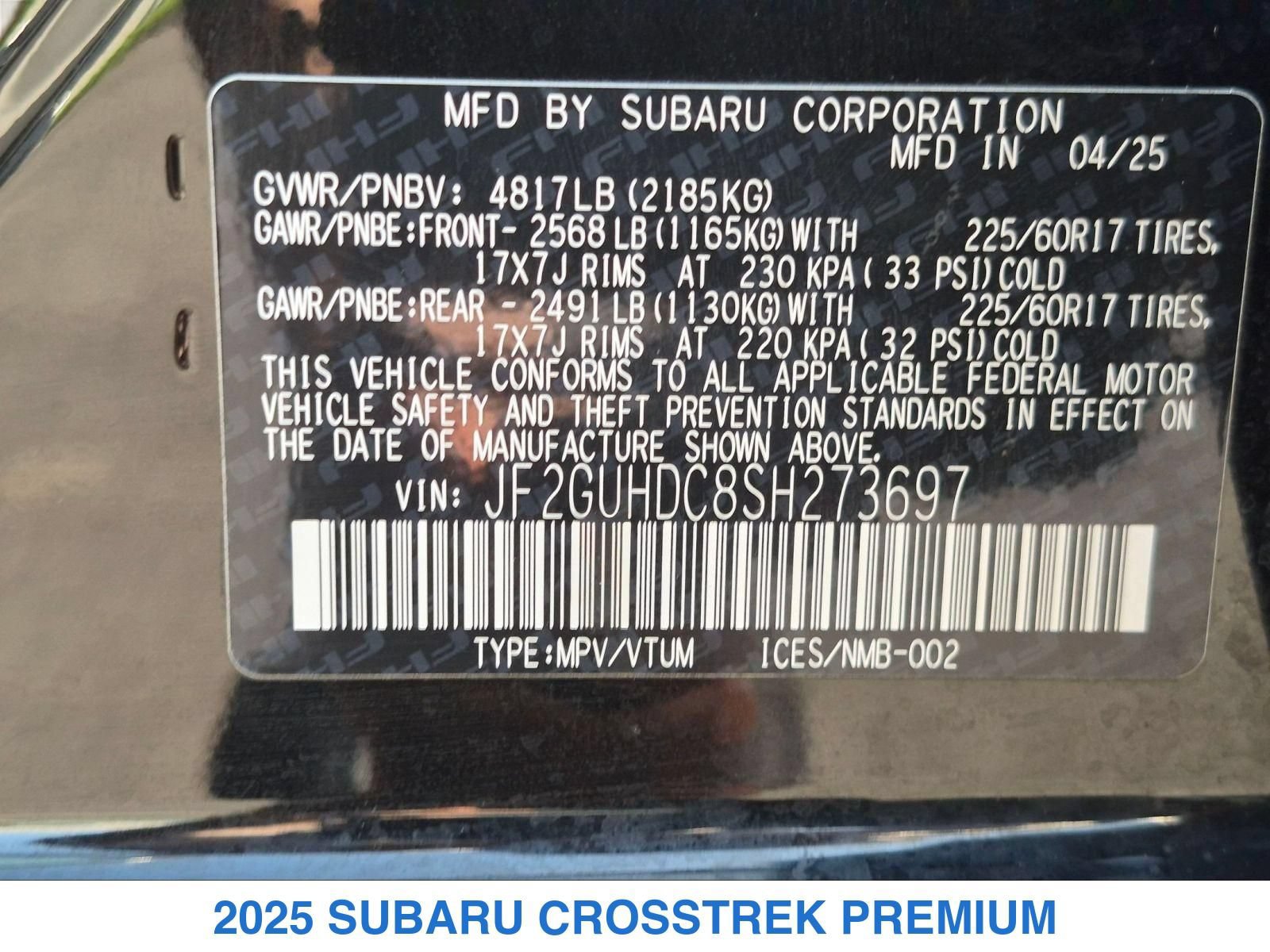 Certified 2025 Subaru Crosstrek 2.5i Premium AWD/4WD image 28