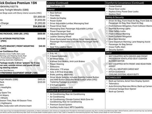 Used 2022 Buick Enclave Premium w/ Trailering Package, 5000 lbs. image 34