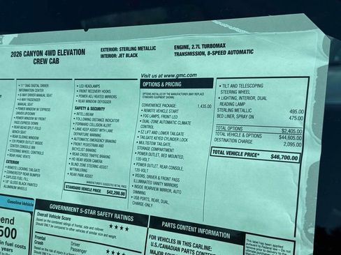 New 2026 GMC Canyon Elevation w/ Convenience Package image 4