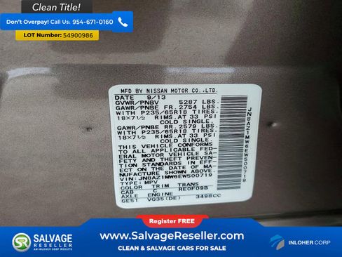 Used 2014 Nissan Murano SL w/ Navigation Package AWD/4WD image 17